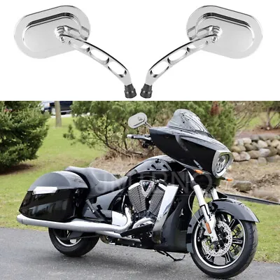 For Victory Cross Country Roads Chrome Oval Motorcycle Rear View Side Mirrors • $29.79