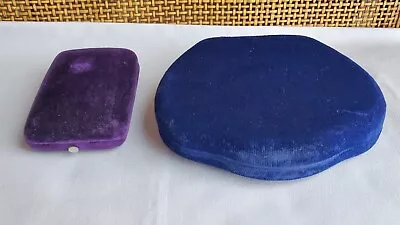 2 Antique Velvet Jewelry Presentation Boxes Purple Pendant  Blue Deltah Pearls  • $40