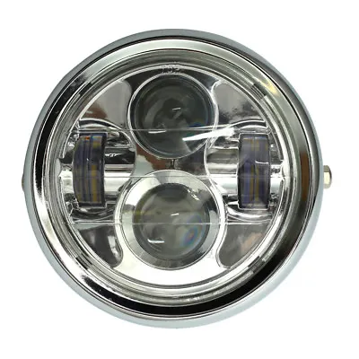 6.5 Motorcycle Chrome Projector Headlamp HID LED Light Bulb Headlight For Harley • $35.90