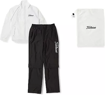 Titleist JAPAN Golf Stratch Rain Wear Jacket Pants Set White 2015 TSMR1592 • $148.60