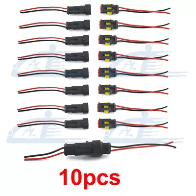 20x Waterproof Electrical Wire Connector Plug Cable Superseal Amp/Tyco 2Pin 12V • $9.97