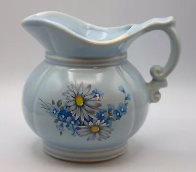 Vintage McCoy #7528 Light Blue And Daisies Ceramic Pottery Pitcher • $14.99