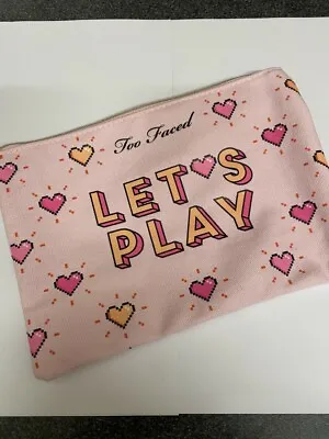 £2.50 • Buy Too Faced  Lets Play   Zip Top Cotton Make Up/cosmetic Bag - New