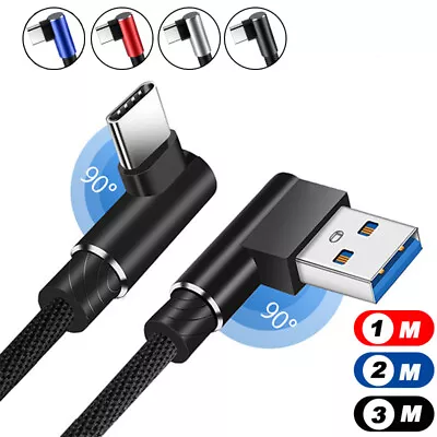 $3.56 • Buy 90° Lead For Samsung Galaxy S21 S20 S10 S9 S8 + Type C USB C Fast Charger Cable