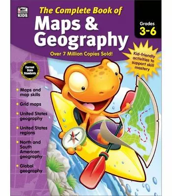 Complete Book Of Maps And Geography Workbook Global Geography For Kids Grades 3 • $7.84