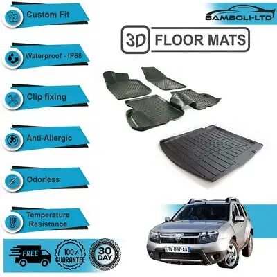 3D Floor Mat & Cargo Mat Set Of 5 Pcs FITS For Renault Dacia Duster 2011-2015 • $149.59