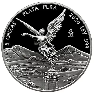 2020 5 Oz .999 Fine Silver Mexico Proof Libertad BU In Capsule • $197.50