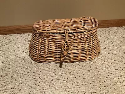 Vintage Style Wicker Fishing Creel Basket Decoration  • $20