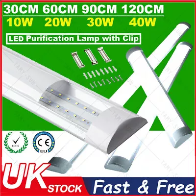 LED Tube Batten Light 3FT 4FT 5FT Room Panel Strip Ceiling Garage Lamp 6500K UK • £8.57