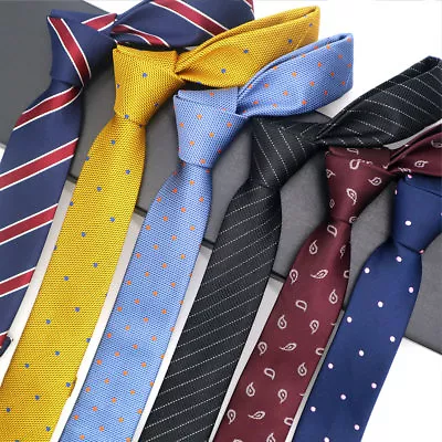 New 5CM Skinny Ties For Man Slim Necktie Multi Striped Floral Banquet Ties • $3.59