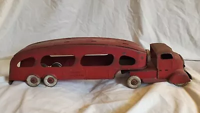 Rare Vintage Marx Pressed Steel Motor Transit 22  Auto Transport Truck Trailer • $126