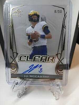 2023 Leaf Trinity Jj Mccarthy :) Clear Rookie Autograph Gold 8/50 Michigan • $15