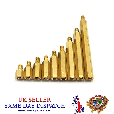 M4 Male Hex Brass Spacers Pillars Threaded Hexagonal Standoff PCB • £3.42