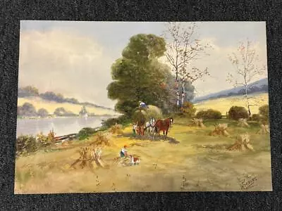 Original L. Frosini Watercolor Art Painting ~Wheat Field~ New Hope PA Signed • $595