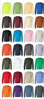 Gildan NEW Adult Ultra 100% Cotton Long Sleeve T-Shirt Mens Size S-5XL Tee 2400 • $13.95