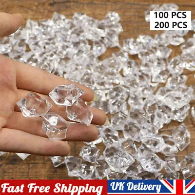 £5.29 • Buy 100-200 PCS Fake Artificial Acrylic Ice Cubes Crystal Clear Cube Wine Decors