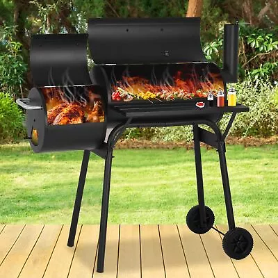 43  Charcoal Smoker BBQ Grill Outdoor Portable Patio Backyard Meat Cooker Black • $96.99