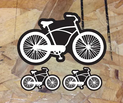 Black/White Vintage Style Cruiser Bike Sticker Decal Graphic Bicycle 3 For 1 -4  • $3.99