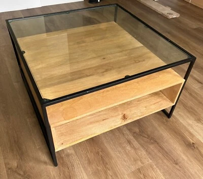£150 • Buy Made.com Kilby Square Coffee Table, Light Mango Wood And Glass