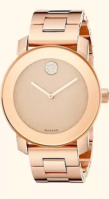 Brand New Movado Bold Women’s Glitter Dial Rose Gold Watch 3600335 • $399