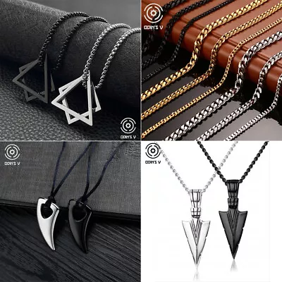 £3.99 • Buy Chain Necklace Silver Curb Mens Stainless Steel Solid Cuban Girls Locket Pendant