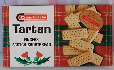 Vintage Crawford's Tartan Fingers Scotch Shortbread Biscuit Tin - 13 1/2 Oz Tin • $9.95