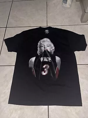 Purple Heart Miami Heat DWADE Marilyn Monroe Mens T Shirt Sz XL Black Used • $19.99