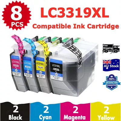 8x Non-OEM LC3319XL LC 3319XL Ink Cartridge For Brother MFC J5730DW J6530DW 6930 • $39.70