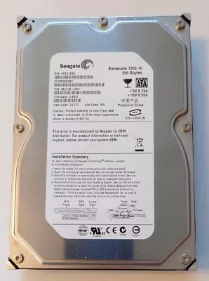 Seagate Barracuda ST3250820AS 250GB 3.5  SATA Desktop Hard Drive • £5.99