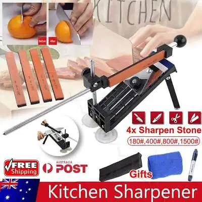 4 Stones Knife Sharpener Professional Chef Kitchen Sharpening System Fix Angle • $22.99