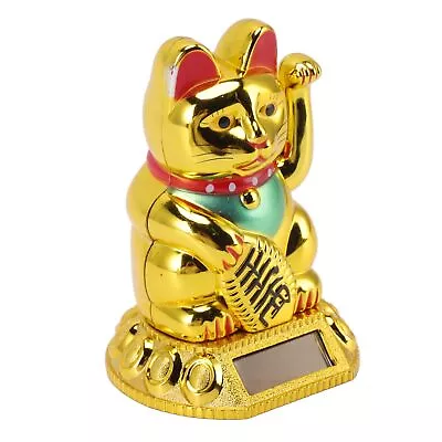 Lucky Cat Decoration Solar Light Induction Waving Arm Chinese Cat Decoration For • $15.57