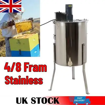 4/8 Frame 220V Electric Bee Honey Extractor Beekeeping Equipment Stainless Steel • £218.89