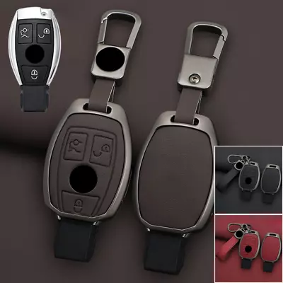 Alloy Leather Car Key Case Cover For Benz C E S CLA CLS CLK GLK W203 W204 W212  • $28.90