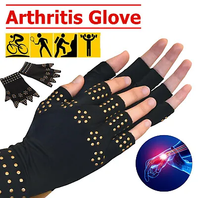 1 PAIR Copper Arthritis Compression Gloves Hand Support Joint Pain Relief USA • $6.99