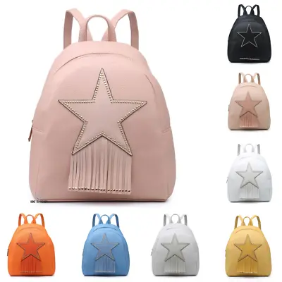 £16.99 • Buy Women Large Compartment Star Faux Leather Fashion Backpack Shoulder Racksack Bag