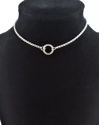 Discreet Day Collar Locking Sub Collar BDSM O Ring 24/7 Submissive Necklace • $40.99