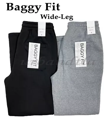 Men's Baggy Sweatpants Loose Fit Wide Leg Fleece Jogger Pants • $24.95