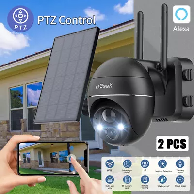 IeGeek Solar Security Camera Outdoor Wireless Battery Powered WiFi CCTV Camera • £9.99