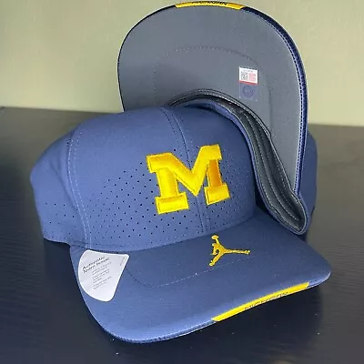 Nike Air Jordan Michigan Wolverines On Field Team Issue Aerobill Flex Hat L/XL • $29.99