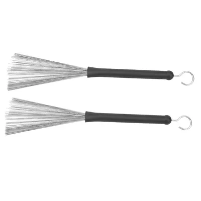 2x Drum Brush Rubber Stainless Steel Wire Retractable Jazz Percussion Accessor& • $10.56