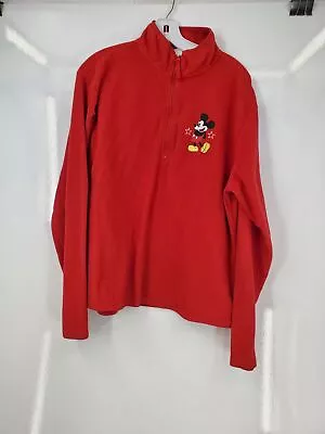 Disney Unisex Red Mickey Mouse Mock Neck Long Sleeve Pullover Jacket Size XL • $15.99