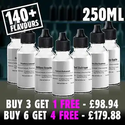 £29.98 • Buy 250ml E Liquid Flavour Concentrate DIY Vape Juice Mix Extra Strong UK PG 0mg