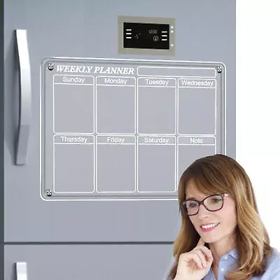 Magnetic Weekly Planner White Board For Fridge Dry Wipe Calendar And Memo Board • $66.73