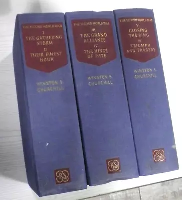 £24.99 • Buy Winston Churchill The Second World War 6 Volumes Full Set Reprint Society - VGC
