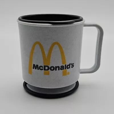 Vintage McDonalds Plastic Travel Mug Coffee Cup W Lid & Base Piece Golden Arches • £19.99