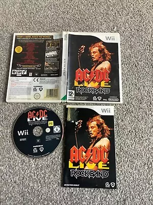 Nintendo Wii Game-ac / Dc Live : Rock Band + Manual • £4.99