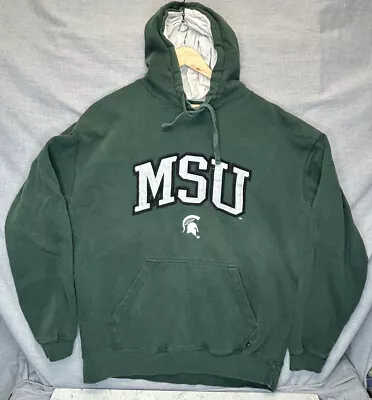 MSU Michigan State Spartans Hoodie Sweatshirt Adult XL Green MSU Pullover • $18