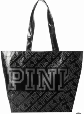 Victoria's Secret PINK Tote Bag Black Logo Carry On Luggage Shopper Purse NWT • $34.18