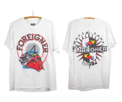 Vintage 93s Foreigner Tour Band T Shirt 2 Side • $8.54