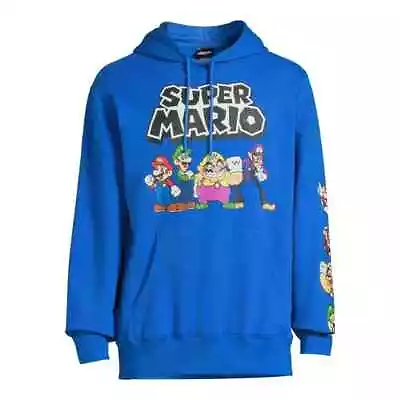 Nintendo Super Mario Bros. Men's Graphic Hoodie Sweatshirt Blue Size 2XL(50-52) • $33.99